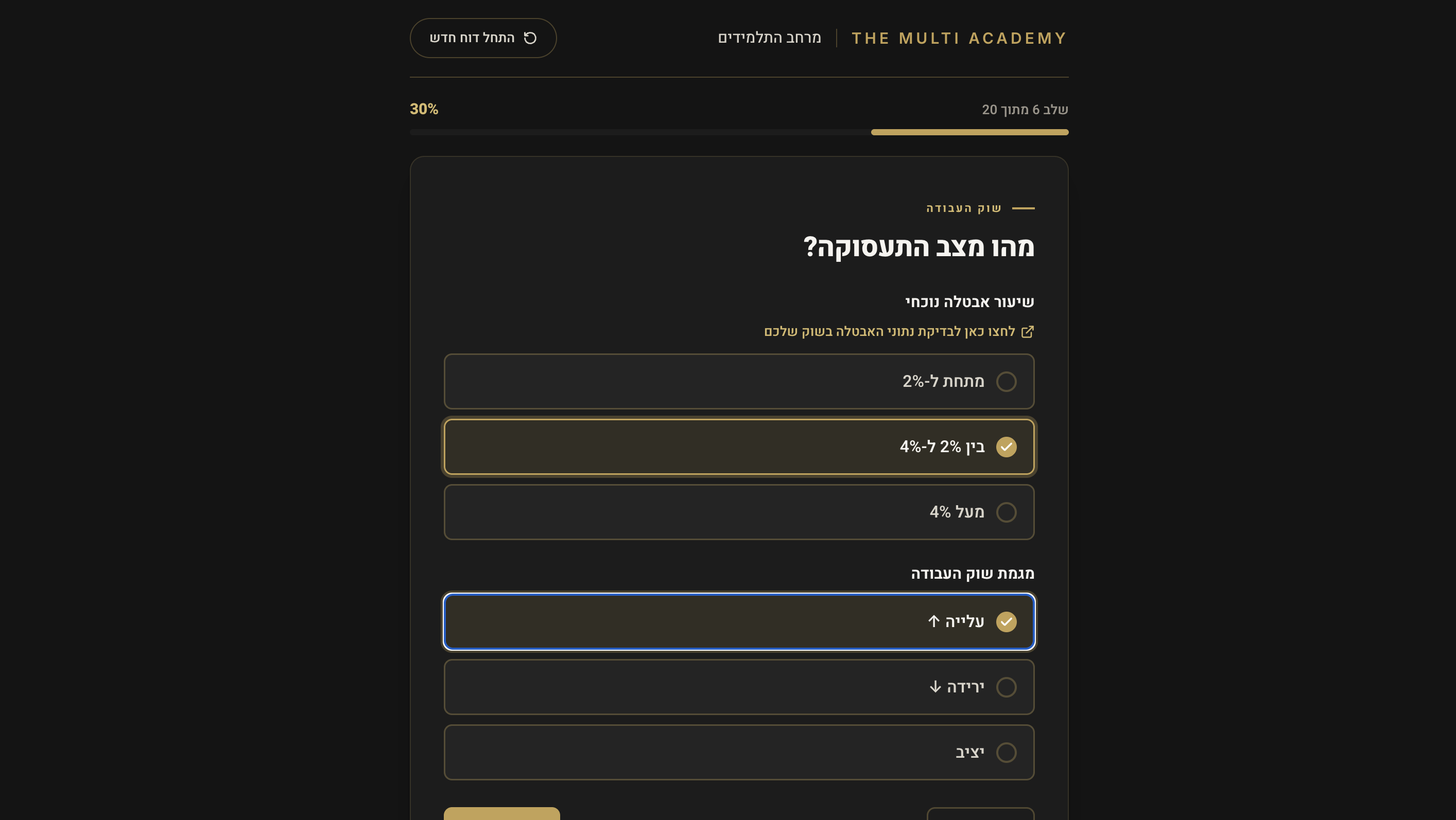 תצוגה מקדימה של אשף השווקים (Market Quality)